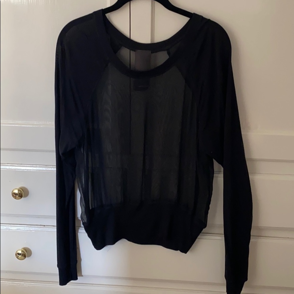 Heather sheer black top
